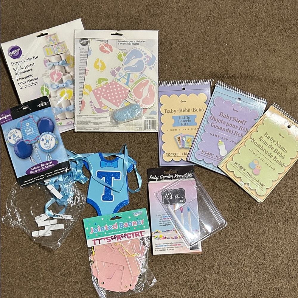Wilton Baby Shower Bibs Set - Blue and Pink